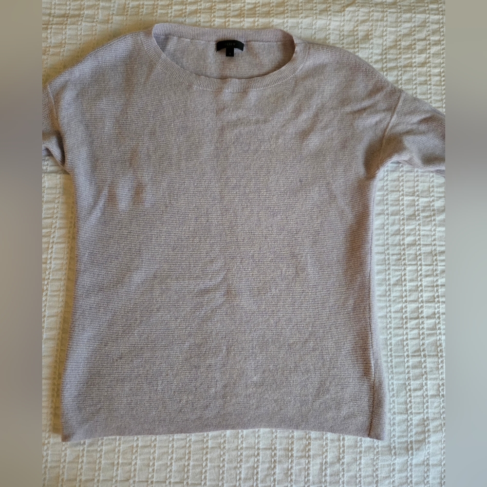 J. Crew Lavender Crew Neck Wool Blend Sweater